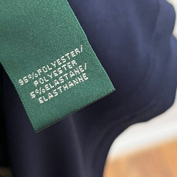 Lauren Ralph Lauren Womens Sheath Dress 14P Navy Cream Color Block Layered - Picture 11 of 15